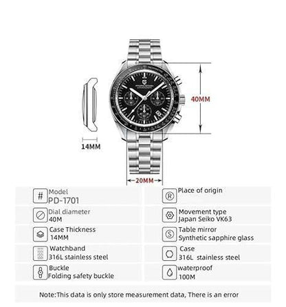 BD Men's Silver Stainless Steel Chronograph Watch