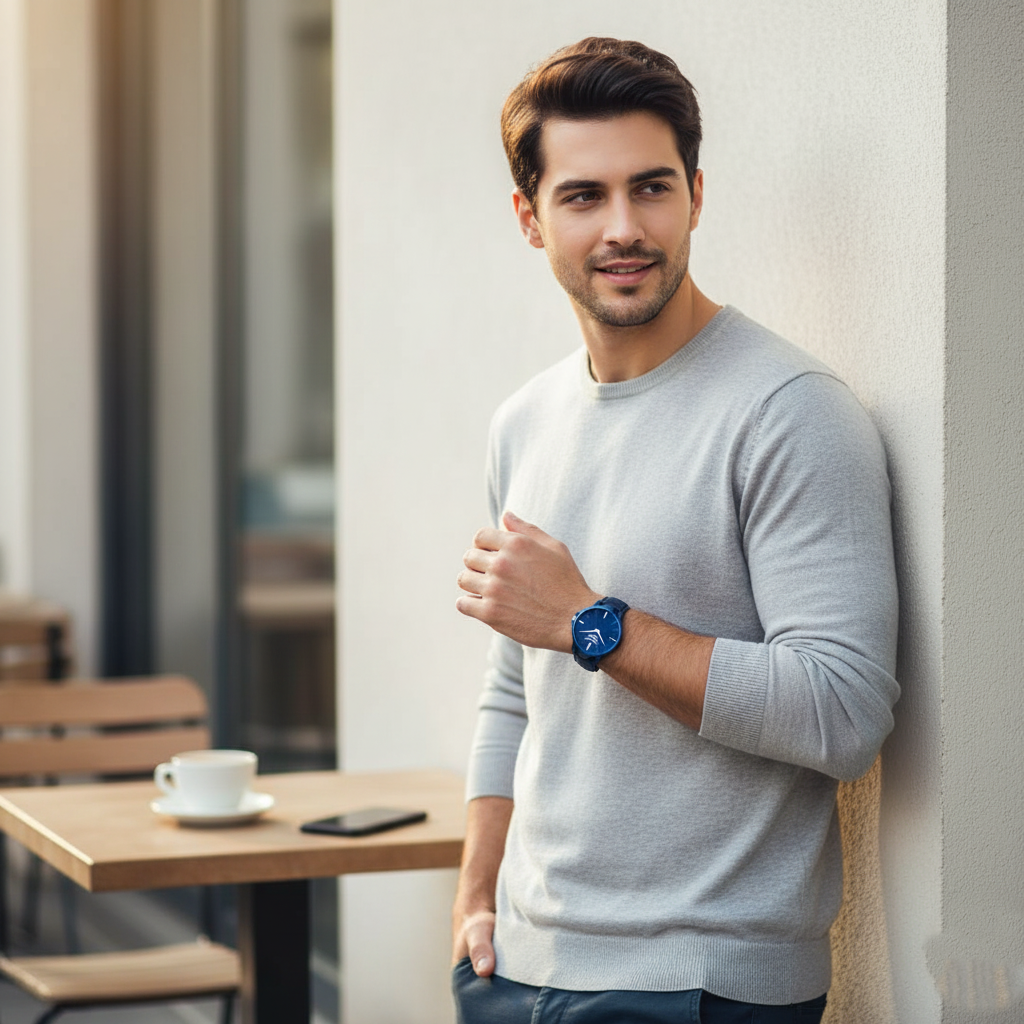 Men's Analog Leather Watch