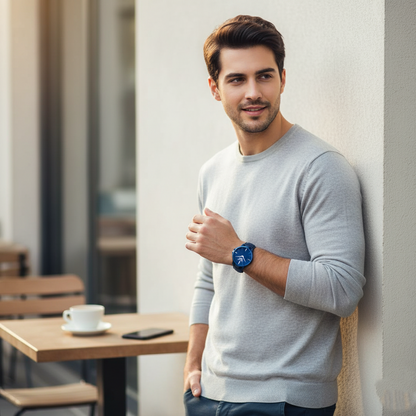 Men's Analog Leather Watch